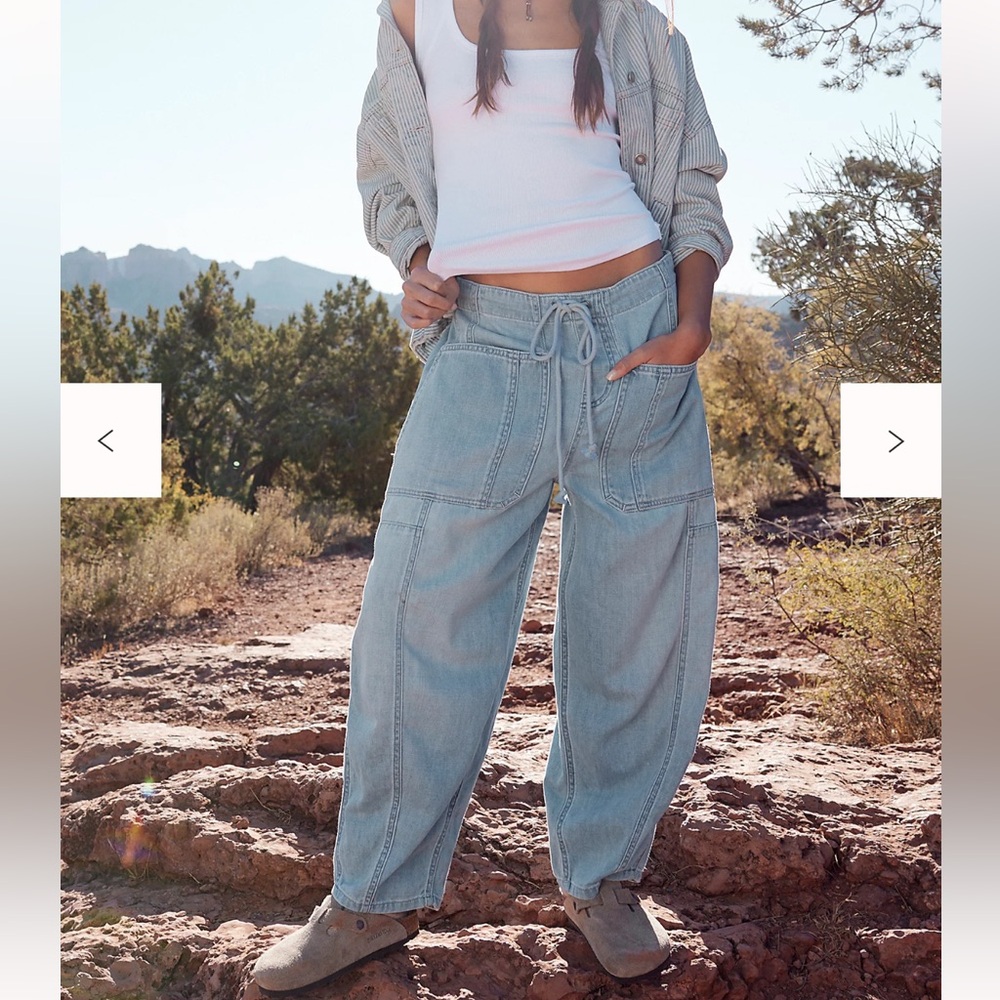 Free People We The Free Silverton Pull-On Barrel Jeans
